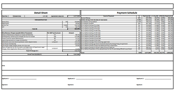 VKG Manhattan Vile Parle East Costing Plan